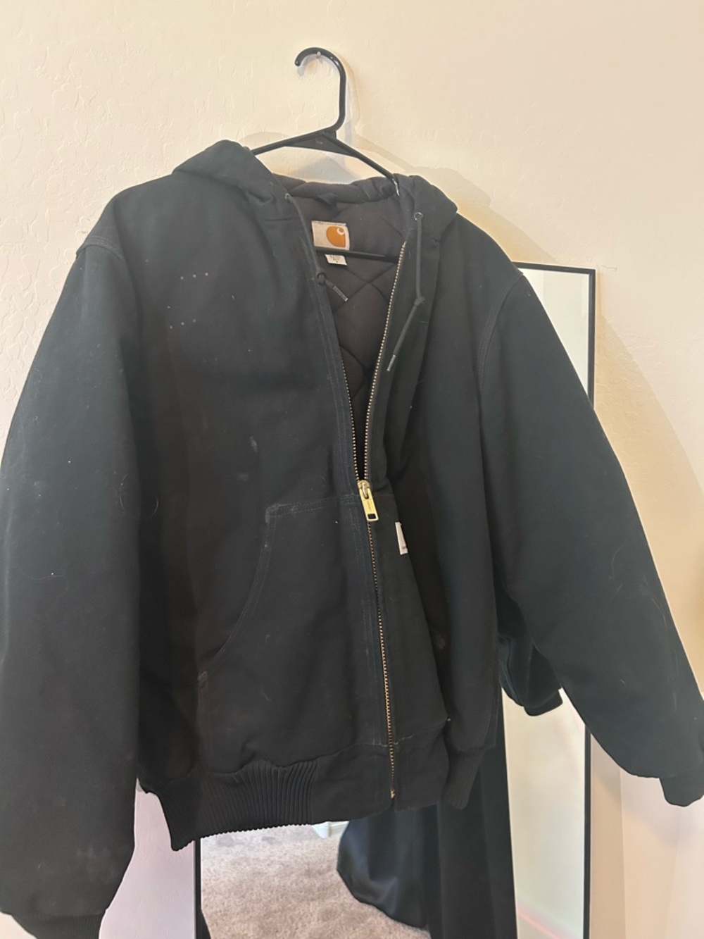 Carhartt Black Hooded Zip Work Jacket